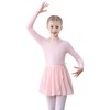 FONLAM Girls' ballet dress, ballet leotard, long sleeve dance dress,