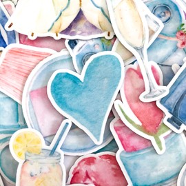 Beautiful Wedding Stickers and True Love Stickers for Scrapbooking, Invitations and Guestbooks by Navy Peony (32 Pieces)
