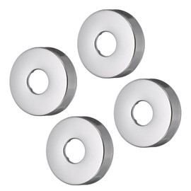 sourcing map 4pcs Shower Arm Flange 60mm/2.4" OD Escutcheon Plate Stainless Steel Round Plumbing Cover Plates for 21mm/0.8" Dia Water Pipe Faucet Decoration Accessories, Silver Tone