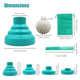 JOIYHY Diffusor für lockiges Haar, einfache Reise und Aufbewahrung, Diffusor geeignet für die meisten Haartrockner, mit einem Düsendurchmesser von 4,2 – 4,8 cm – Grün