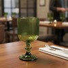 WeirdUncle Set of 6 Ribbed Wine Globet, 13oz, Origami Style,