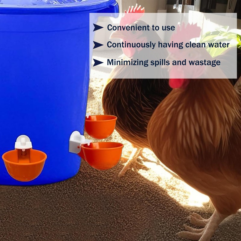 Chicken Automatic Waterer Cups, 6pcs Large Chicken Water Feeder, Poultry