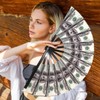Folding Fan UV Rave Dollar Fans for Women Foldable 13inch