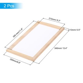 PATIKIL A4 Sizes Wooden Paper Making Screen, 2Pcs 11.8 x 8.3 Inch Single Paper Making Mould and Deckle Papermaking Supplies Frame for Paper Making DIY Crafts, Wood Color