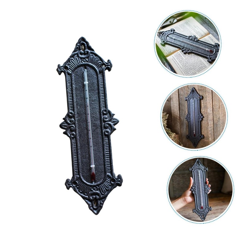 BESPORTBLE Pc Cast Iron Greenhouse Thermometer Wall-mounted Temperature Meter Easy
