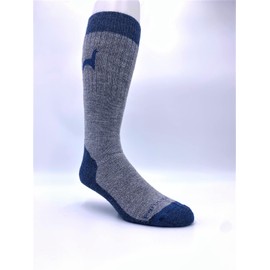Peruvian Link Alpaca Socks Treated with Aloe Vera for Men and Women - Medium Weight Boot Socks 1 Pair (Denim/Silver, Medium)