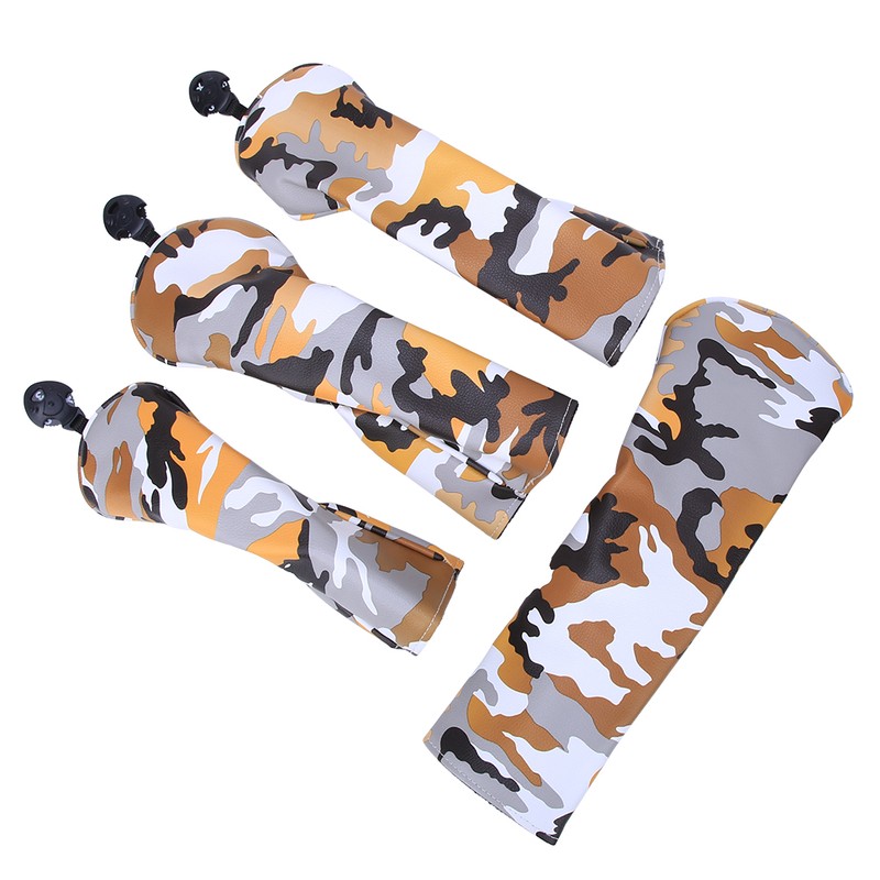 4PCS PU Leather Camouflage Waterproof Thicken Lining Golf Putter Head