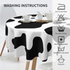 Kepegingza 60 Inch Circle Round Waterproof Black and White Cow