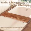 Premium Acacia Wood Bathtub Tray Caddy with Adjustable Legs, Minimalistic