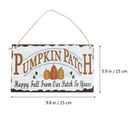 BESTOYARD Thanksgiving Wood Plaque Pumpkin Patch Door Sign Wall Plaque Farmhouse Autumn Fall Hanging Decoration Thanksgiving Party Supplies