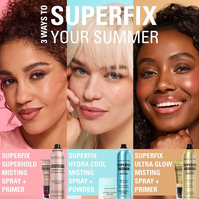 Revolution Beauty London, Superfix Glow Fixing Mist, Makeup Setting Spray