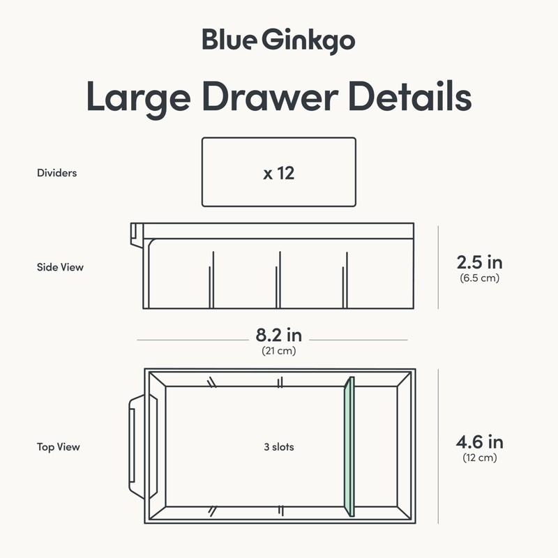 Blue Ginkgo Large 12-Drawer Cabinet – Stackable Clear Organizer for
