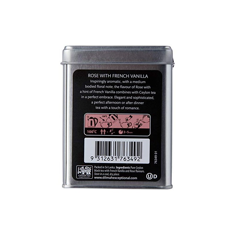 Dilmah Exceptional Rose with French Vanilla Loose Leaf Caddy, 100