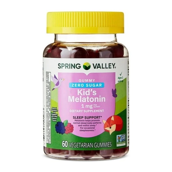 Spring Valley Kids Melatonin 1mg 60 Ct Zero Sugar Gummies