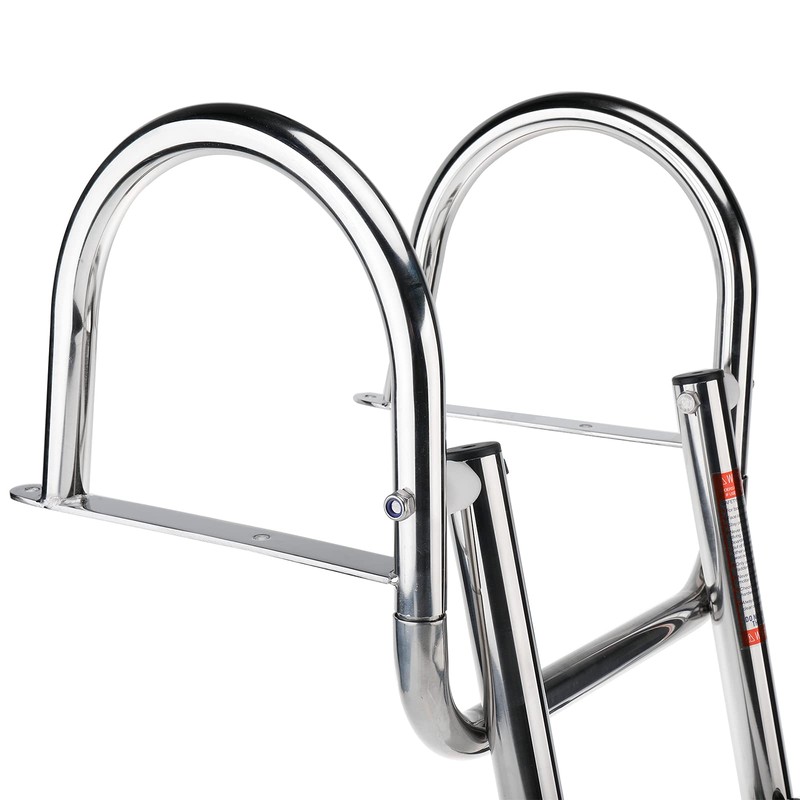 Amarine Made Stainless Steel in-Board 3 Steps Telescoping Ladder Folding