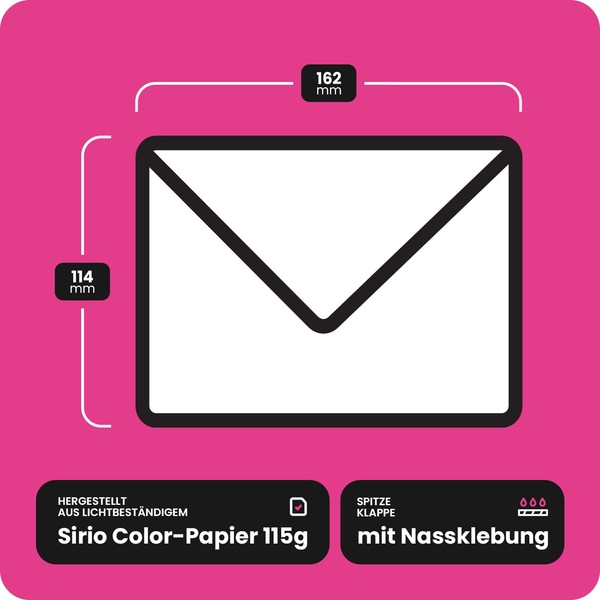 Netuno 25 red Coloured envelopes DIN C6 114x162mm 4.49x6.39 inches