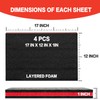 4 Pack 17 X12 X 1 Inch Tool Box Foam,Tool