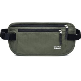 Cinturón de dinero - Porta pasaporte seguro oculto, cartera de viaje con bloqueo RFID, riñonera encubierta, 1 inch