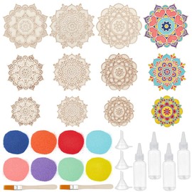 WEBEEDY 9 Styles Mandala Sand Art Kits DIY Floral Sand Malerei Kit enthält 3 Größen Handwerk Mandala Basen, bunten Sand, Pinsel für Erwachsene Home Decoration