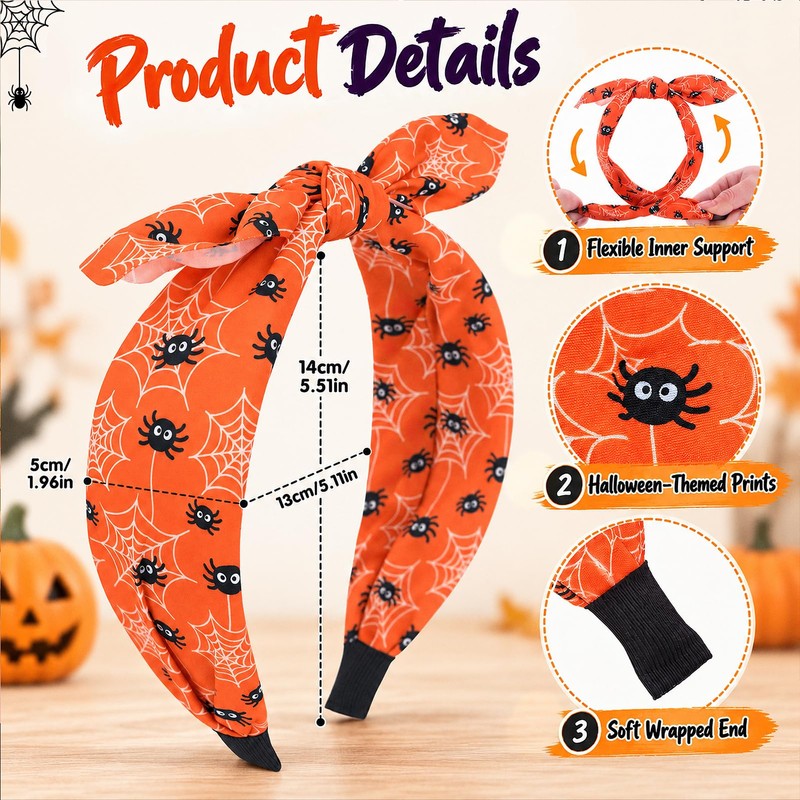 6PCS Halloween Headbands for Women, Halloween Accessories for Festive Gift