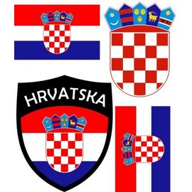 Croatia Iron-On Patch Crest Transfer Iron-On Iron-On 4 Pieces Garments T-Shirt Iron-On Motif - 4B