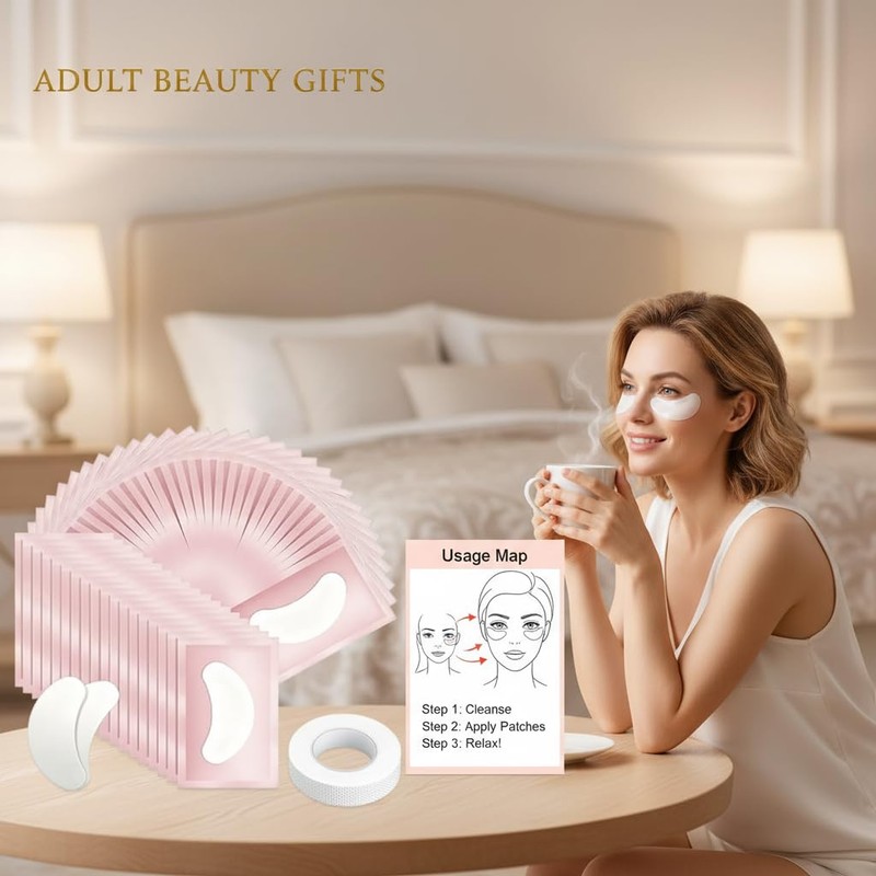 Eye Gel Pads, 50 Pairs Lint Free Patches with Under