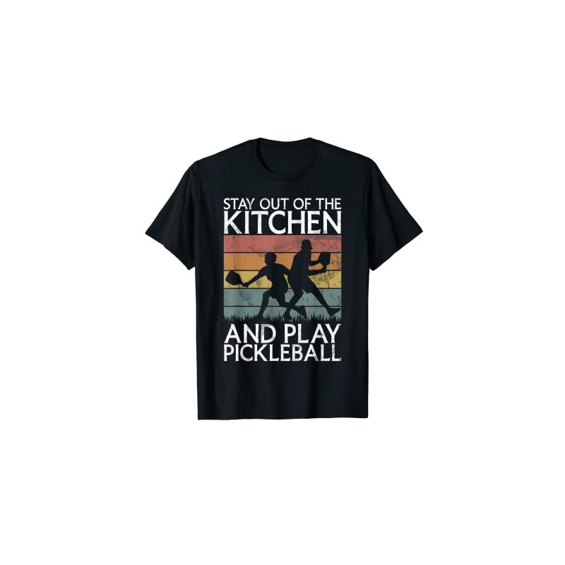 Pickleball Sport Saying Out Of Kitchen Men's Pickleball T-Shirt, black