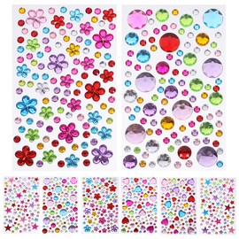 Lurrose 8 Piezas Pegatinas De Diamantes De Imitación Autoadhesivas Para Uñas Y Gemas Faciales Decorativas Diy Para Maquillaje Y Manualidades En Fiestas