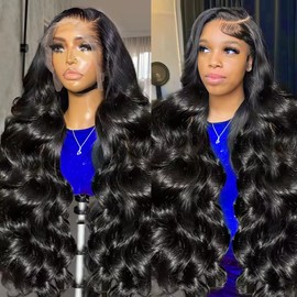 GRQGRQ 30 Inch 13x6 Lace Front Wigs Human Hair Wig 200% Density Body Wave Lace Front Wigs Human Hair Pre Plucked Glueless Wigs 13x6 HD Lace Frontal Wigs for Women Glueless Wigs Human Hair Pre Plucked