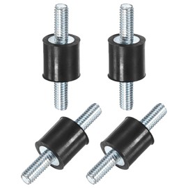 M METERXITY 4-Pack Rubber Mounts D10mmxH10mm Male Vibration Isolators Cylindrical Shock Absorber W M4 x 10mm Double Studs for Air Compressor/Car/Pump/Boat/Garage Motor/Bobbins Rubber Isolators