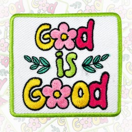 G*d is Good Patch 3 Inches Iron On/Sew On Embroidered Applique Patch for Clothes Backpacks Hats Christian Jesus Religious Scripture DIY Funny Accessories Gifts for Mom Dad Friends Coworkers