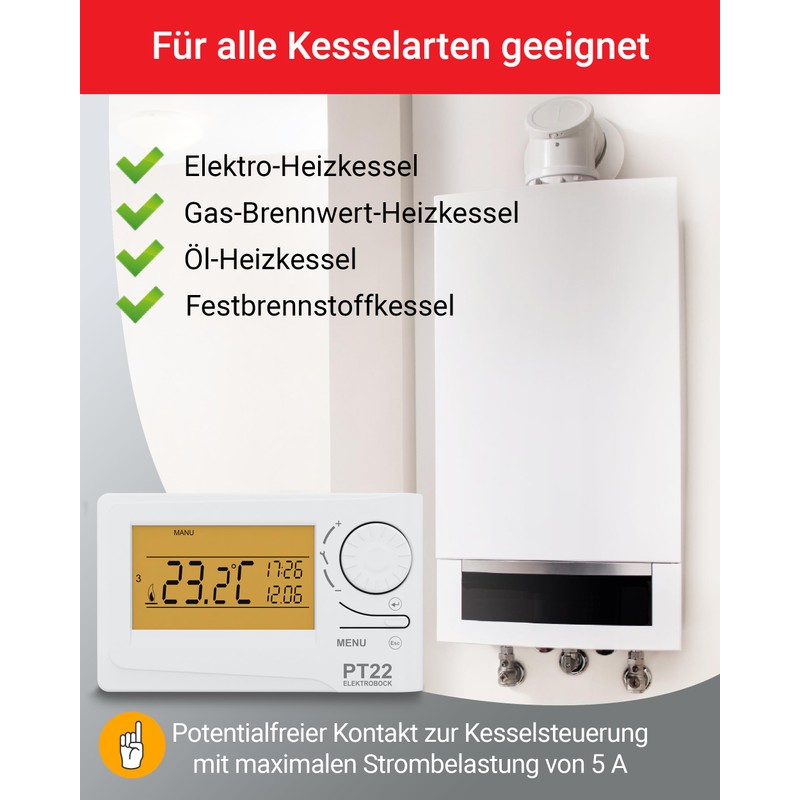 PT22 Electric Bock Digital Room Thermostat,