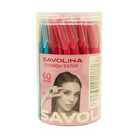 SAVOLINA Eyebrow Razor, 60-Pack, Precision Beauty Trimmer, Pink
