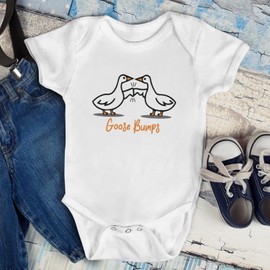 SMARTYPANTS Goose bumps Babygrow - Adorable Baby Apparel Baby Shower Birthday Christmas Newborn Cute Goose Mother's Day Father's Day Baby Bodysuit Comfortable Present Gift (White, 6-12 Months)