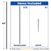 Muzata 10Pack 44'' Wrought Iron Balutser Hollow Straight Bar Metal