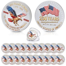 20 Pcs 250th Anniversary Commemorative Coins US 1776–2026 Token Display Gift for Patriots Collector