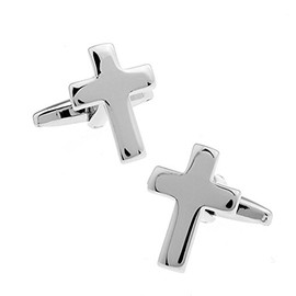 Ashton and Finch Religious Silver Cross Cufflinks – Novelty Cross Religious Gifts & Presents for Men – Stylish Cufflinks for Men of Faith