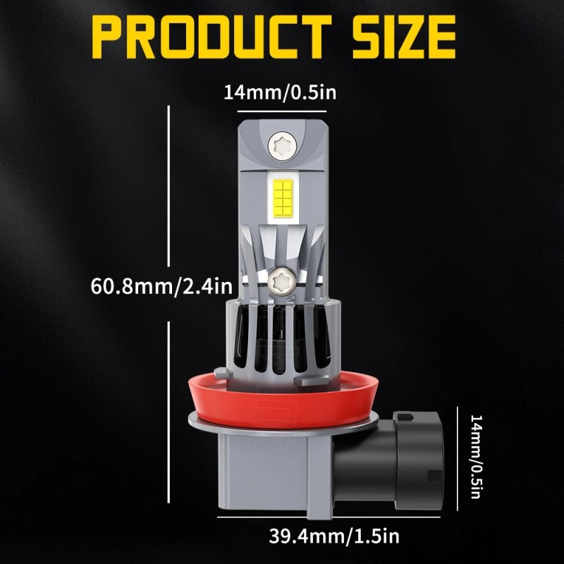 AUIMSOCO H11 H9 H8 LED Headlight Kit Low Beam Bulb
