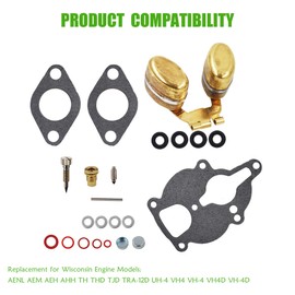 ALL-CARB LQ39 Carburetor Repair Kit Float Replacement for Zenith Wisconsin Engine AENL VH4D TRA THD AHH TJD TRA12D VHD