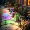 CINOTON 2 Pack RGBCW Solar Pathway Outdoor Lights, 3 Lighting