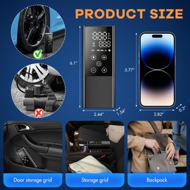 HDeye GP2 Portable Electric Air Pump 4000 mAh for Bicycle Car Black