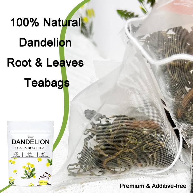 Dandelion Leaf & Root Tea Bags, 100% Natural Herbal Tea