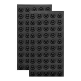uxcell 100Pcs Cabinet Door Bumper Rubber Pad 1/2" Diameter Sound Dampening Adhesive Rubber Pads Feet for Drawers Cutting Boards Small Furniture (Tapered Shape, Black)