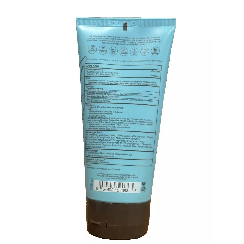 Australian Gold PLANT BASED Sunscreen SPF 70 Aloe & Coconut