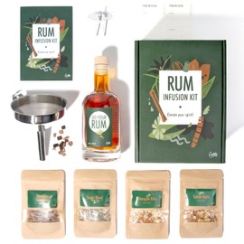 Rum Infusion Kit by Craftly | Natural Botanicals for Homemade Cocktails | Gift Idea for Men & Women | Birthday Gift for Her, Him | Includes Spices & Bottle