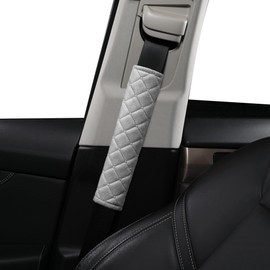 HighnessHwoo Extra Long Seatbelt Covers for Adults Kids Women & Men, Soft Car Seat Belt Strap Cushion for Sedan, SUV, Trucks, Shoulder Neck Chest Protector Pads, Auto Accessories, 2pcs, Gray, 10.5in