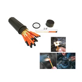 eGreen Emergency Fire Starter Stormproof Matches Waterproof Case Wax Infused Natural Jute Cord Fire for Hurricane Storm Outage Hiking Bushcraft (5 of Matches)