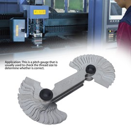 Medidor de Paso de Rosca de 58 Hojas, Medidor de Paso de Tornillo de Rosca de 55 Y 60 Grados, Medidores de Tornillo Métrico de Acero Inoxidable Plateado para Medición Industrial