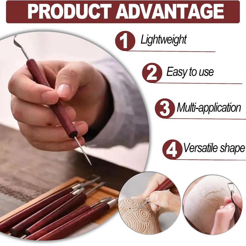 LINPHCEY 6-Piece Clay Sculpting Tools Set Perfect for Polymer Air