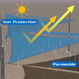 10'x10'x10' Triangle Sun Shade Sail, Outdoor Shade Cover, HDPE Breathable UV Block,Commercial Grade Shade Cloth Awning for Patio Garden Backyard Lawn Outdoor Activities(Blue)